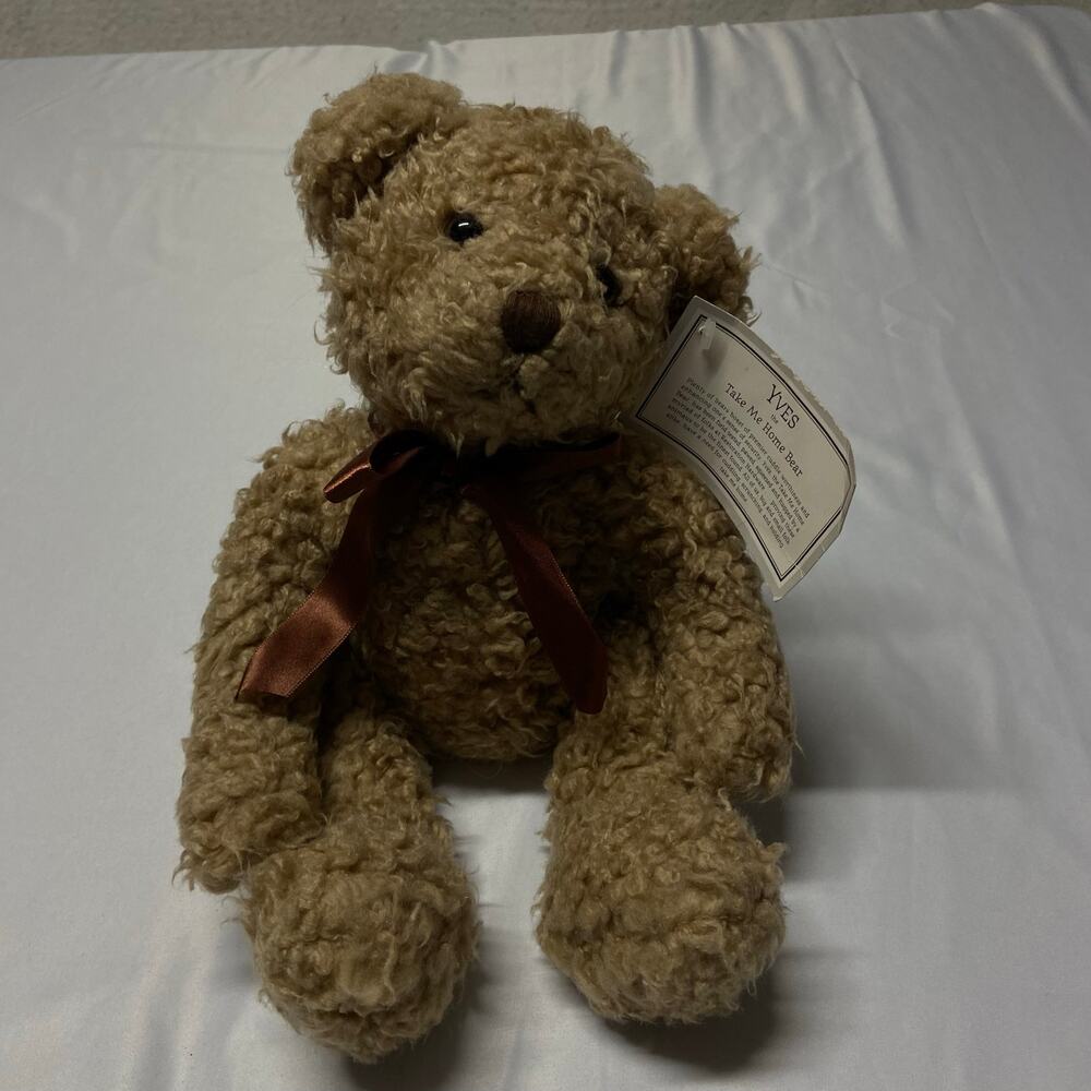 Yves Teddy Bear Take Me Home Russ Plush WT Brown Scruffy Restoration Hardware